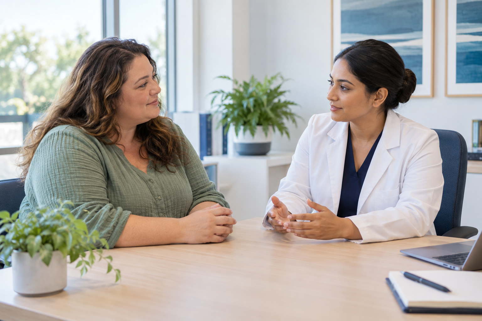 Illustrative image of a private health consultation